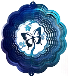 12" Butterfly Single - Wind Spinner - Teal Starlight  12 inch, wind spinners, 12", made in usa