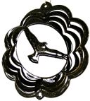 4" Mini Eagle Wind Spinner - Black Starlight Scalloped 4 inch, 4", wind spinners, made in usa
